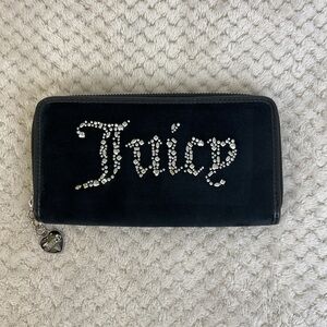 Juicy Couture Black Velour Bling Wallet